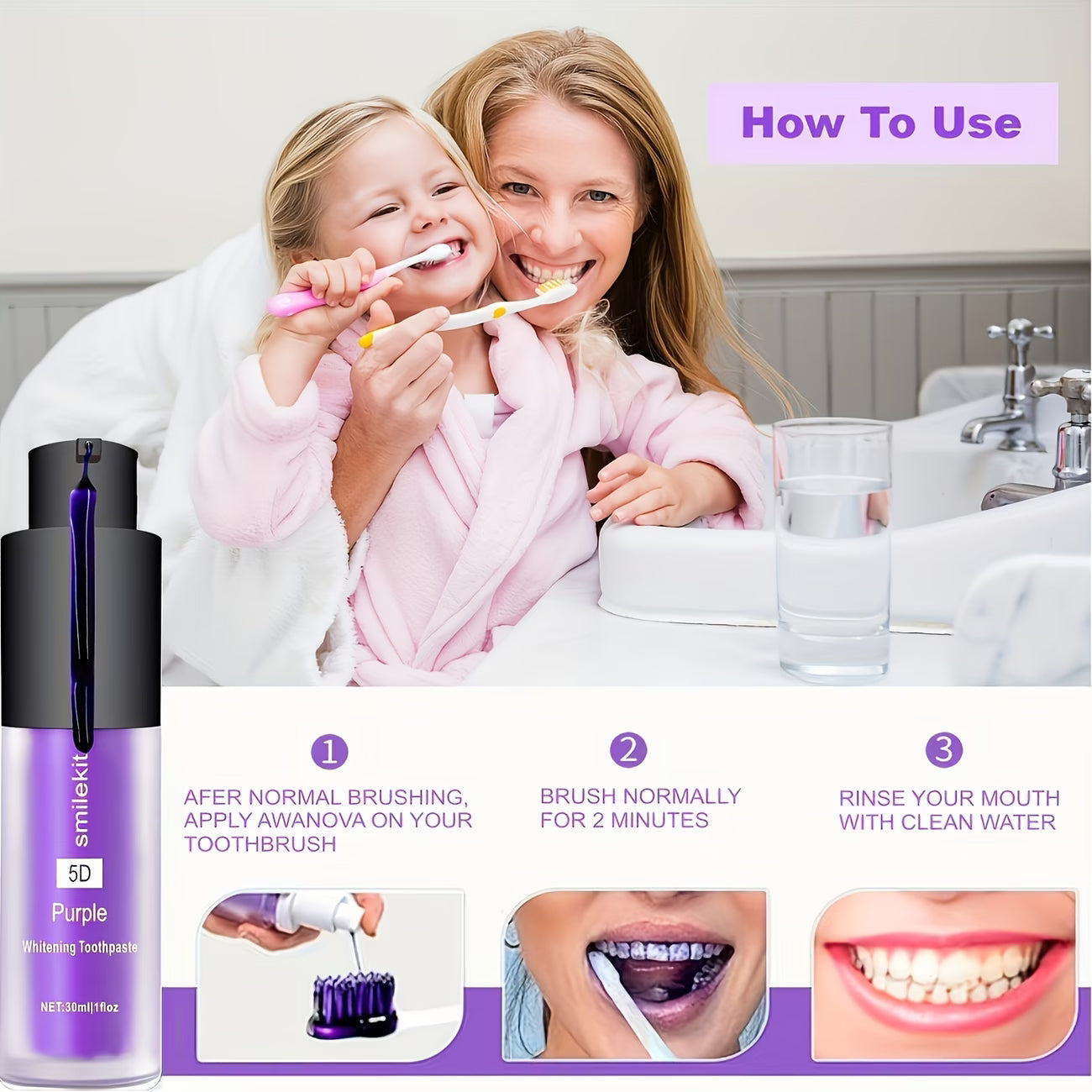 SmileKit Purple Whitening Toothpaste 30ml